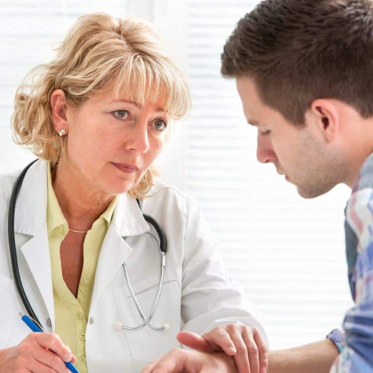 doctor supporting patient through opioid withdrawal